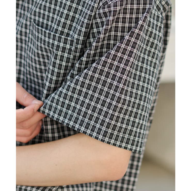 クロップドSSマイクロチェックシャツ | WEGO【MEN】 | 詳細画像5 