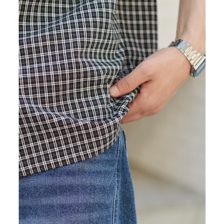 クロップドSSマイクロチェックシャツ | WEGO【MEN】 | 詳細画像6 