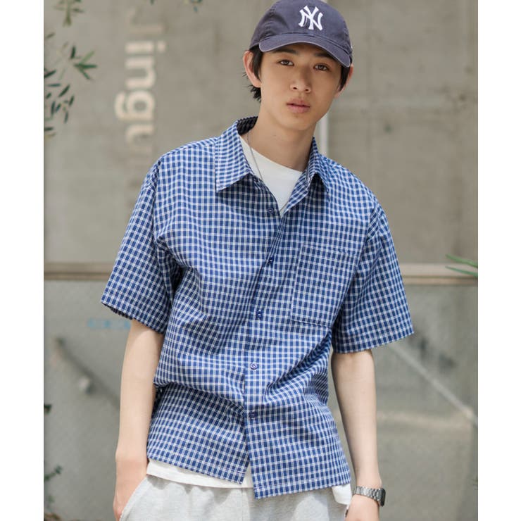 クロップドSSマイクロチェックシャツ | WEGO【MEN】 | 詳細画像8 