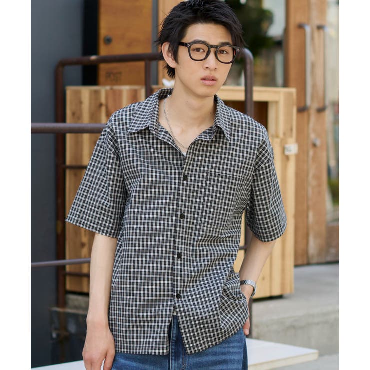 クロップドSSマイクロチェックシャツ | WEGO【MEN】 | 詳細画像14 