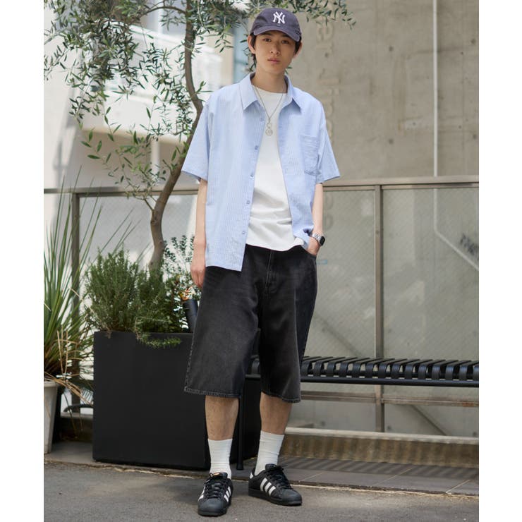 クロップドSSサッカーストライプシャツ | WEGO【MEN】 | 詳細画像1 