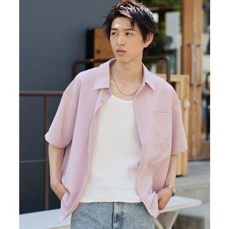 クロップドSSサッカーストライプシャツ | WEGO【MEN】 | 詳細画像14 
