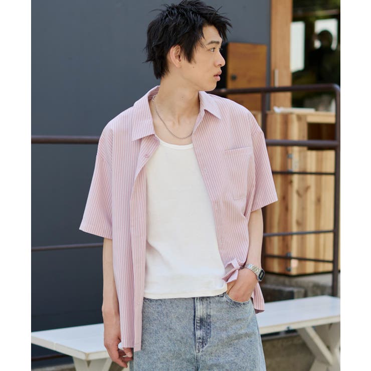 クロップドSSサッカーストライプシャツ | WEGO【MEN】 | 詳細画像15 