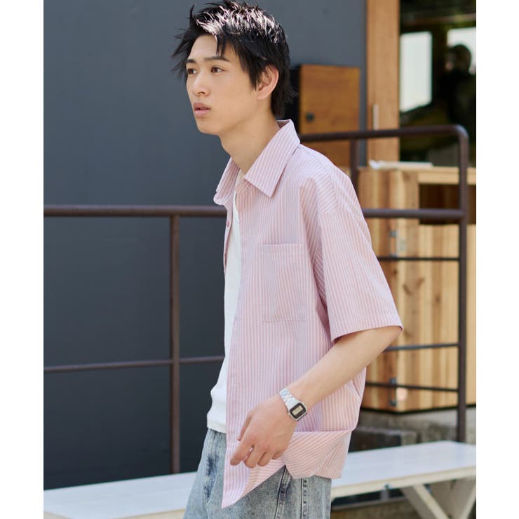 クロップドSSサッカーストライプシャツ | WEGO【MEN】 | 詳細画像16 