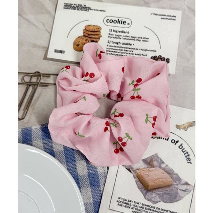ピンクチェリー | Lパターンミニシュシュ | WEGO【WOMEN】