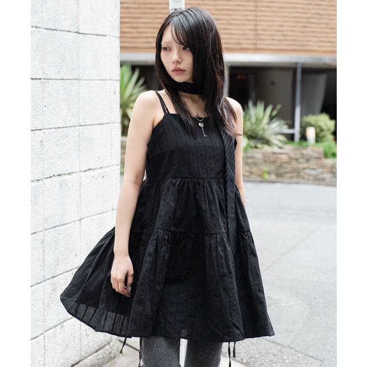 ブラック | ティアードキャミワンピース | WEGO【WOMEN】