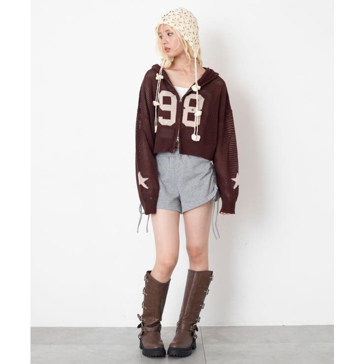 ナンバリングメッシュニットパーカー | WEGO【WOMEN】 | 詳細画像1 