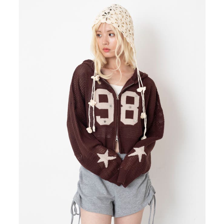 ナンバリングメッシュニットパーカー | WEGO【WOMEN】 | 詳細画像9 