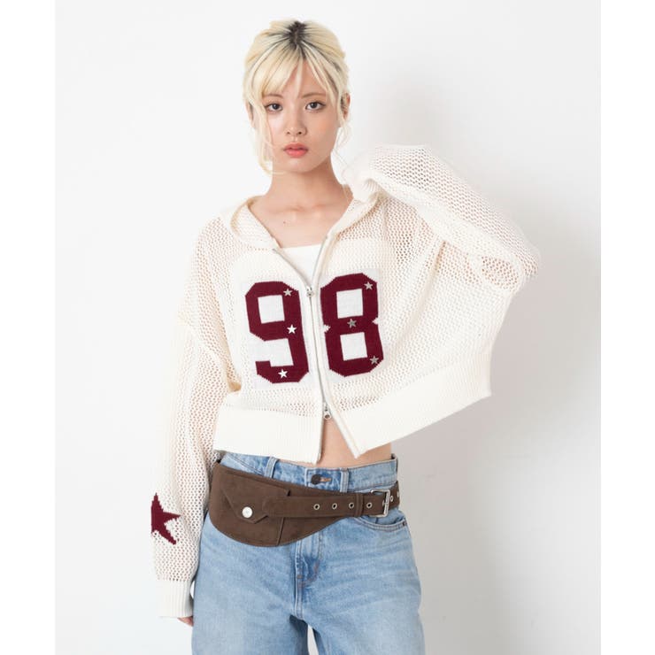 ナンバリングメッシュニットパーカー | WEGO【WOMEN】 | 詳細画像15 
