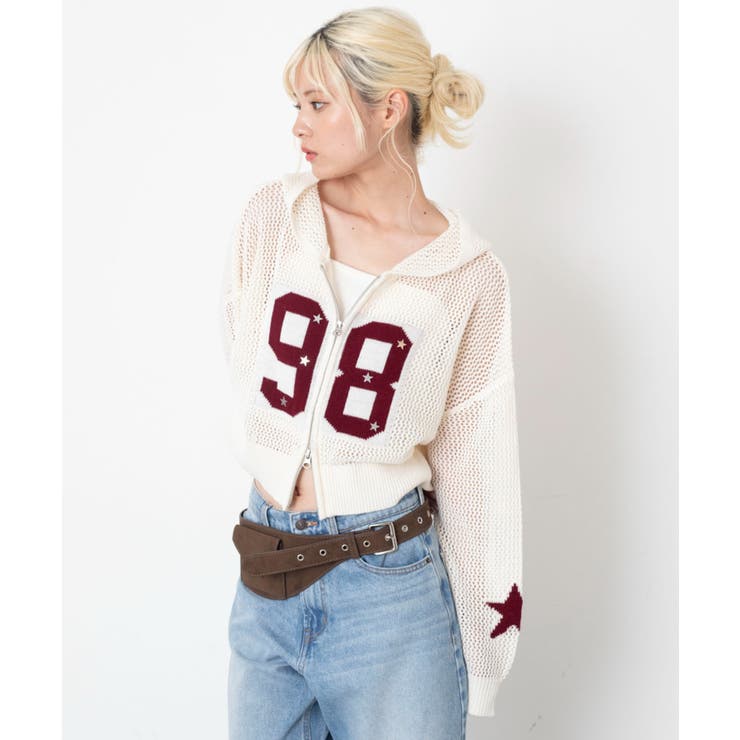 ナンバリングメッシュニットパーカー | WEGO【WOMEN】 | 詳細画像16 