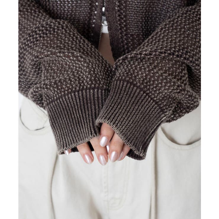 ハトメメッシュニットショートパーカー | WEGO【WOMEN】 | 詳細画像7 