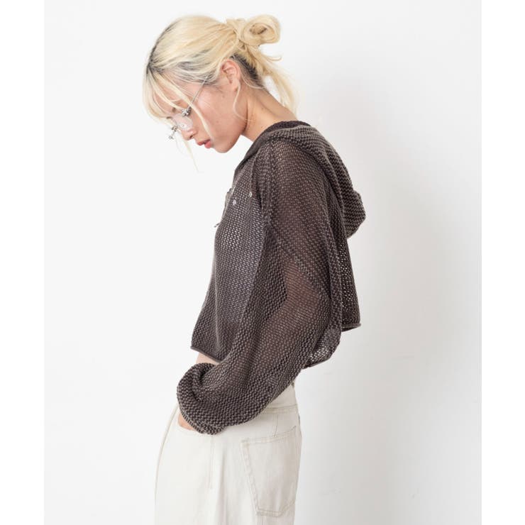 ハトメメッシュニットショートパーカー | WEGO【WOMEN】 | 詳細画像11 