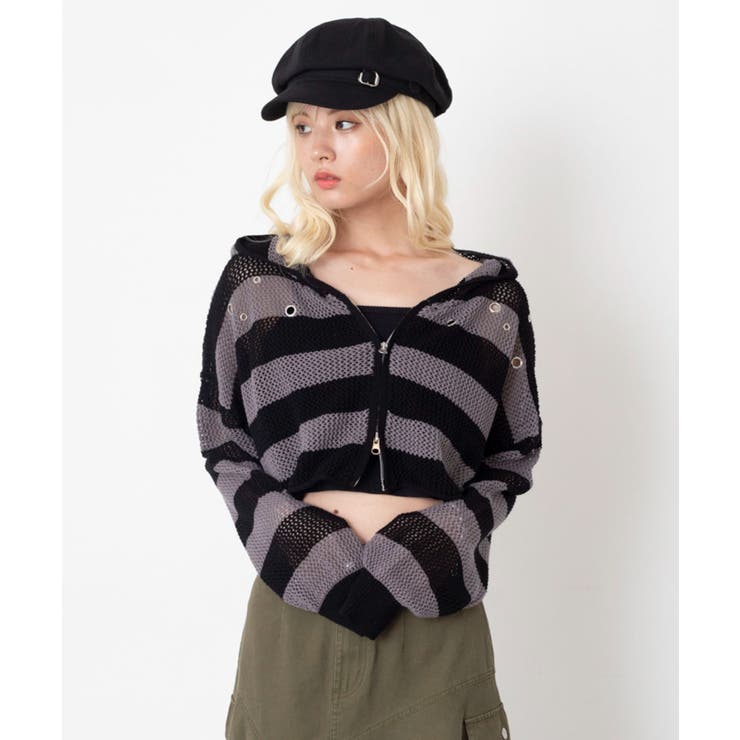 ハトメメッシュニットショートパーカー | WEGO【WOMEN】 | 詳細画像17 