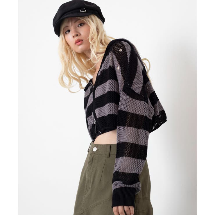 ハトメメッシュニットショートパーカー | WEGO【WOMEN】 | 詳細画像18 