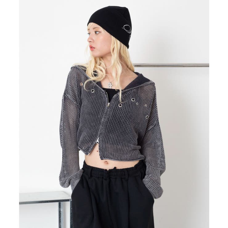 ハトメメッシュニットショートパーカー | WEGO【WOMEN】 | 詳細画像21 