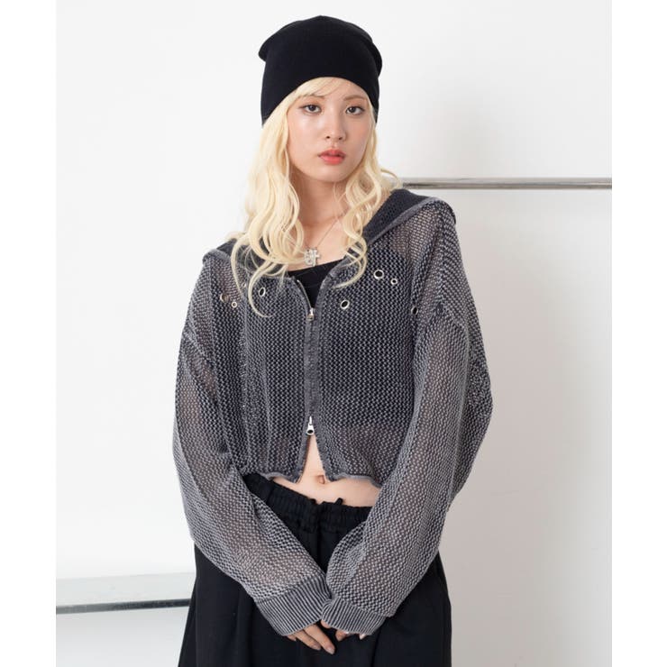 ハトメメッシュニットショートパーカー | WEGO【WOMEN】 | 詳細画像22 