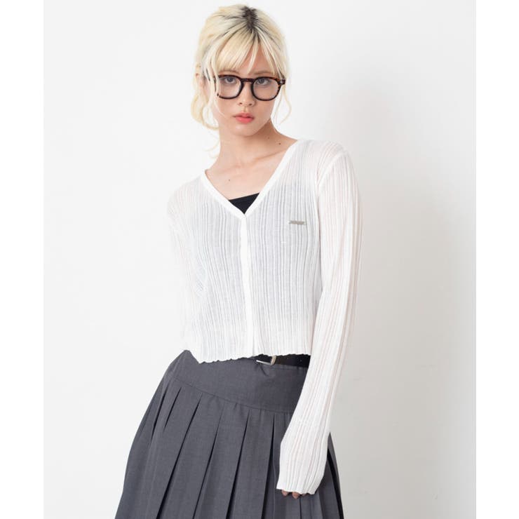 ホワイト | シアースパンコールカーディガン | WEGO【WOMEN】