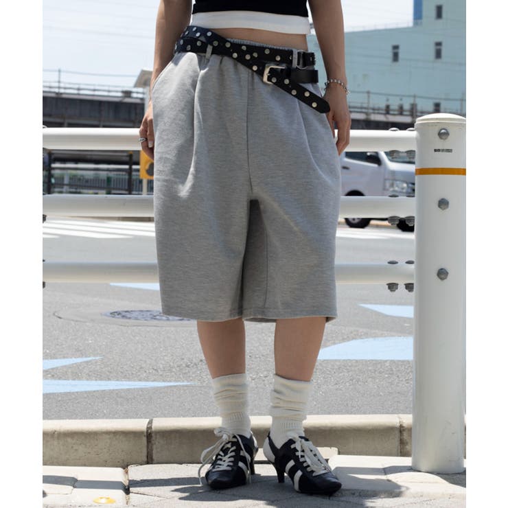 杢グレー | タックスウェットハーフパンツ | WEGO【WOMEN】