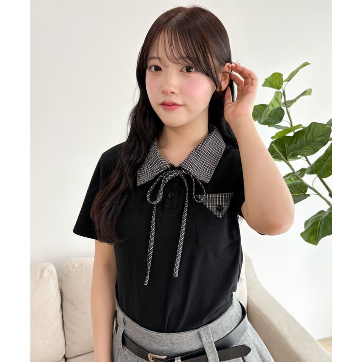 チェックキリカエリボンタイTシャツ | WEGO【WOMEN】 | 詳細画像11 