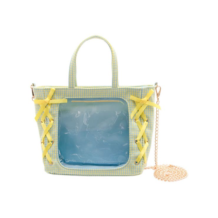 イエローソノタ | ギンガムレースアップミニぬいショルダー | WEGO【WOMEN】