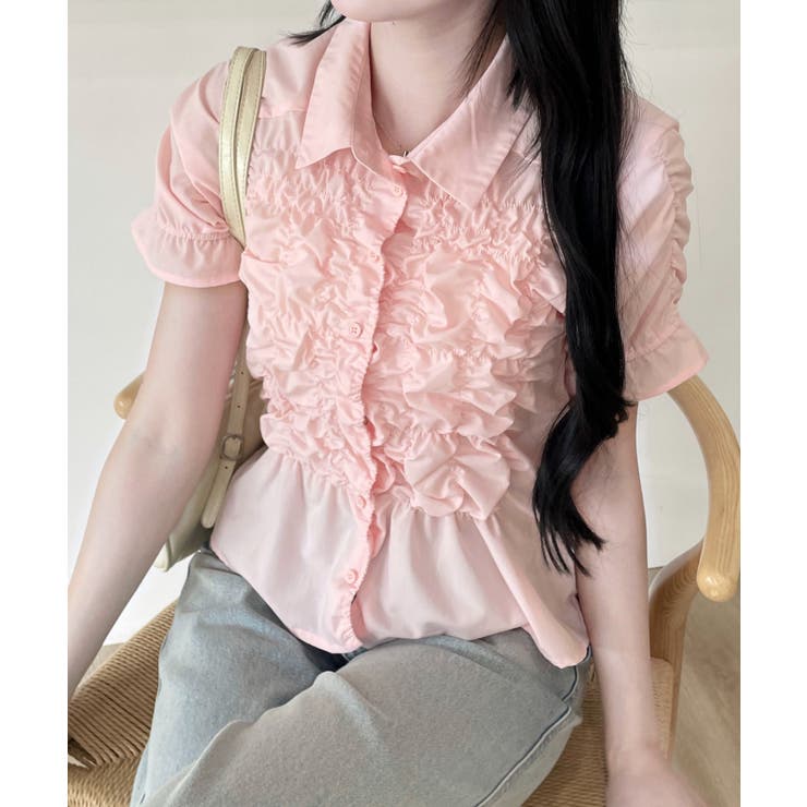 Lピンク | シャーリングブラウス | WEGO【WOMEN】