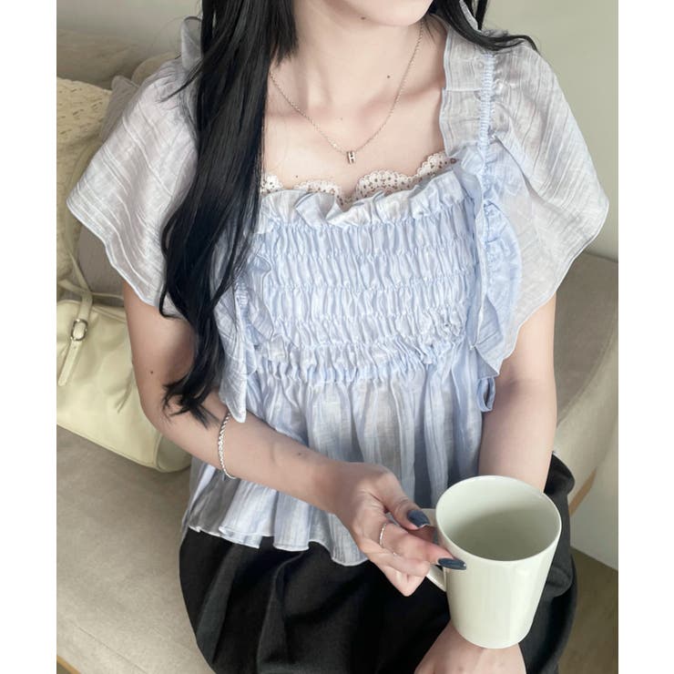 サックス | シャーリングシアーブラウス | WEGO【WOMEN】