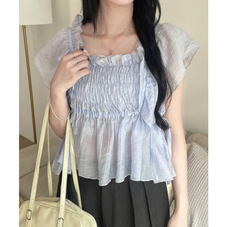 シャーリングシアーブラウス | WEGO【WOMEN】 | 詳細画像4 