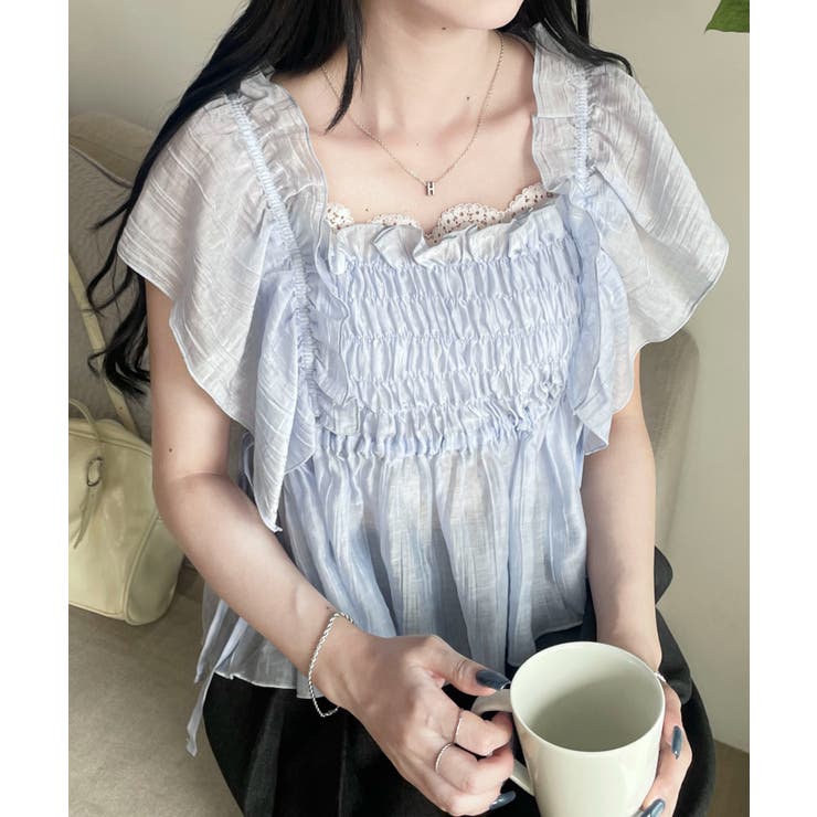 シャーリングシアーブラウス | WEGO【WOMEN】 | 詳細画像6 