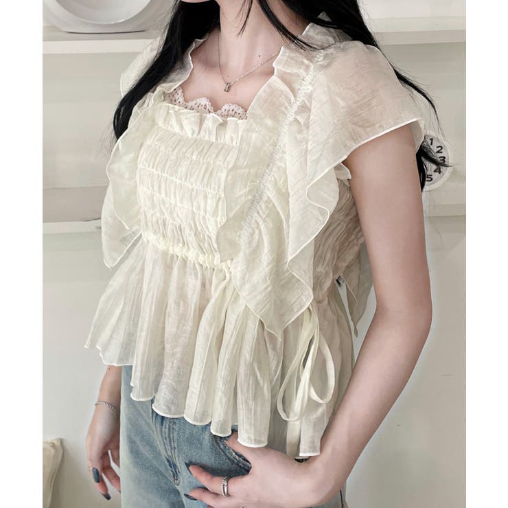 シャーリングシアーブラウス | WEGO【WOMEN】 | 詳細画像9 