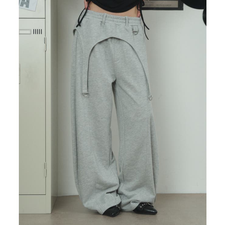杢グレー | ガーターデザインスウェットパンツ | WEGO【WOMEN】