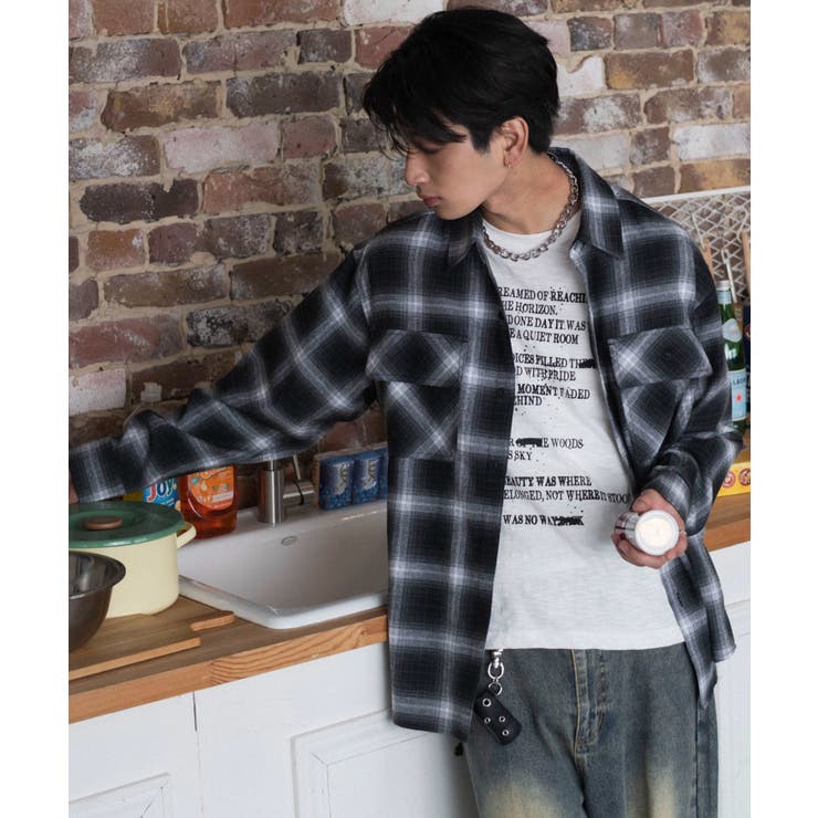 柄1 | オンブレチェックネルシャツ(LS) | WEGO【MEN】