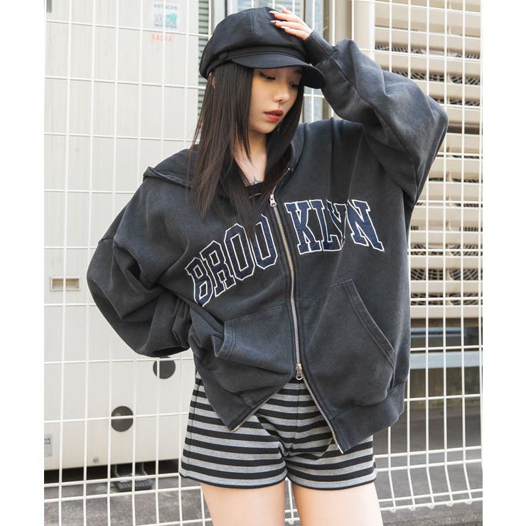 スミクロ | グラフィックBIGZIPパーカー | WEGO【WOMEN】