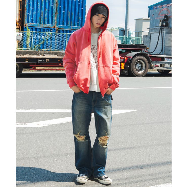 ヘビーウェイトフェードZIPパーカー | WEGO【MEN】 | 詳細画像2 
