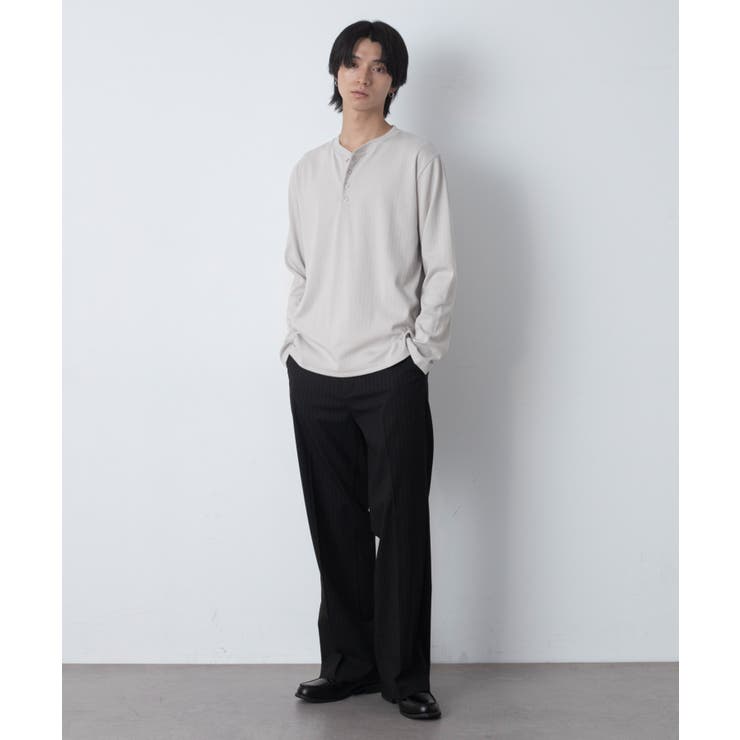 リングドットヘンリーネックリブT(LS) | WEGO【MEN】 | 詳細画像1 