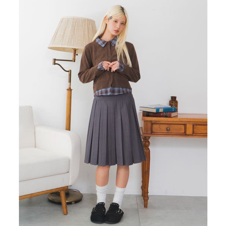 シャツレイヤードカーディガン | WEGO【WOMEN】 | 詳細画像1 