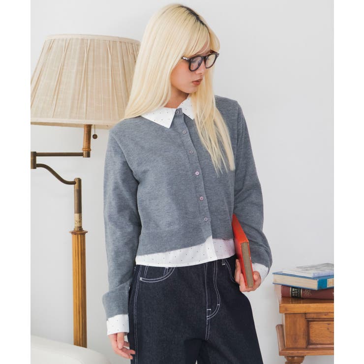 シャツレイヤードカーディガン | WEGO【WOMEN】 | 詳細画像11 