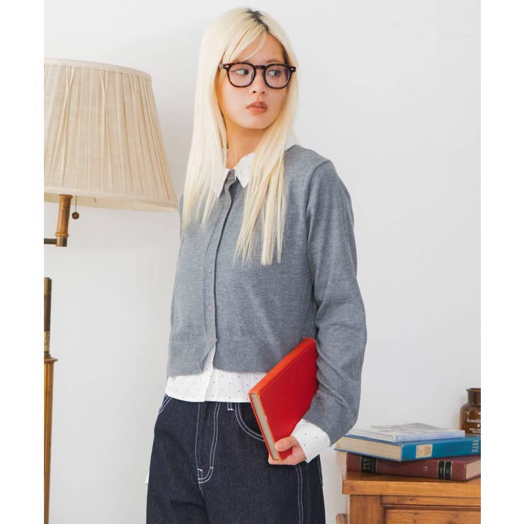 シャツレイヤードカーディガン | WEGO【WOMEN】 | 詳細画像12 