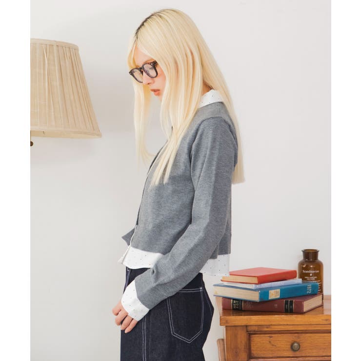 シャツレイヤードカーディガン | WEGO【WOMEN】 | 詳細画像13 