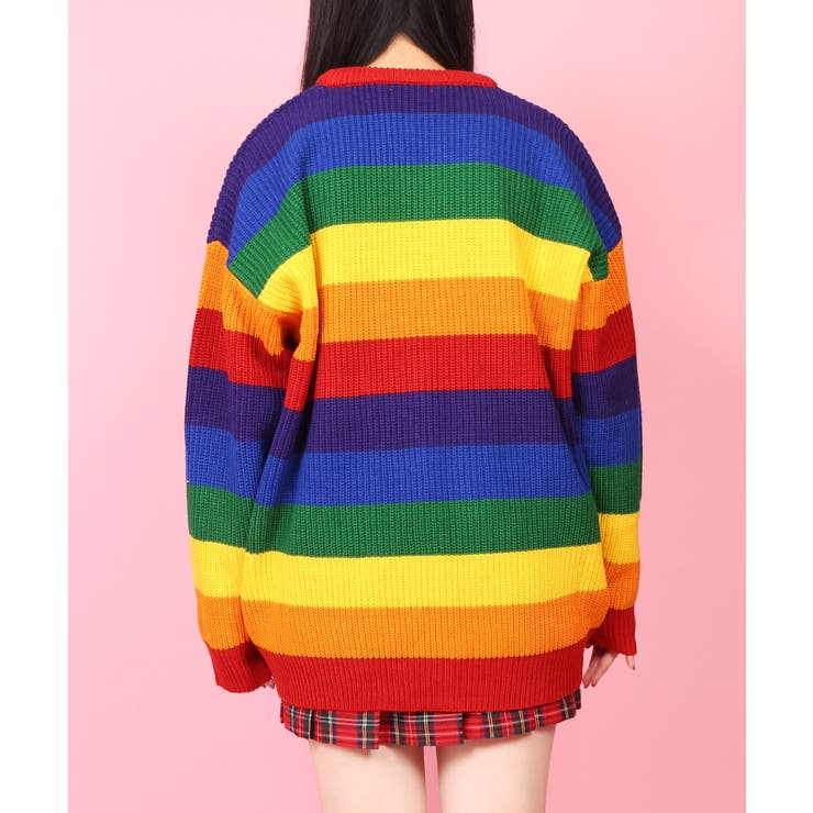 WC 人気 ダブルシー パステル カーディガン ウィゴー レインボー 虹