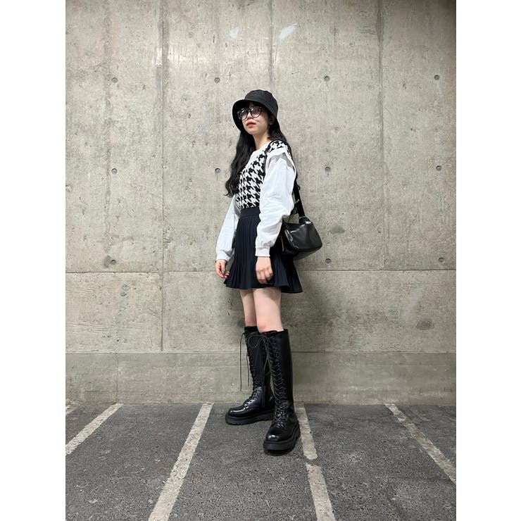 【WC】千鳥柄ニットベスト | WEGO【WOMEN】 | 詳細画像4 