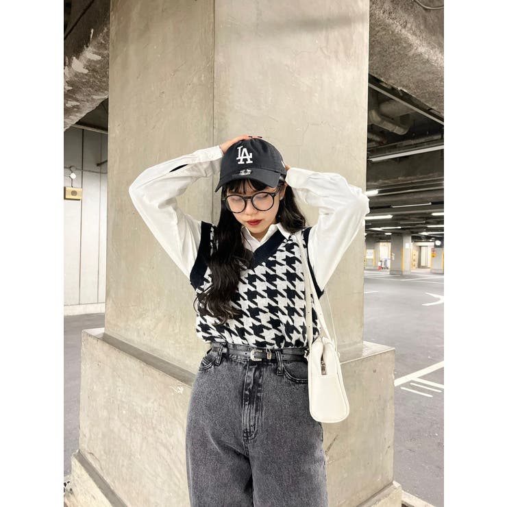 WC】千鳥柄ニットベスト[品番：WG010077979]｜WEGO【WOMEN】（ウィゴー