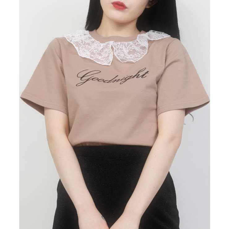 WC】メッセージチュール襟Tシャツ[品番：WG010073495]｜WEGO【WOMEN