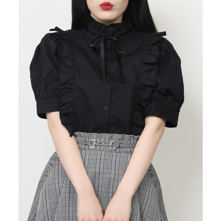 WC】細リボン立チ襟ブラウス[品番：WG010074796]｜WEGO【WOMEN