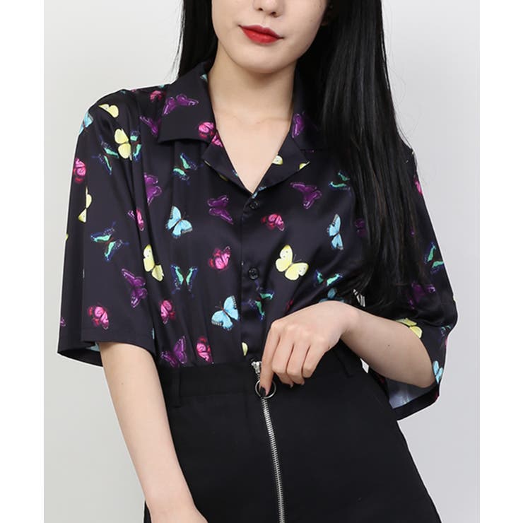 Wc バタフライ総柄シャツ 品番 Wg Wego Women ウィゴー のレディースファッション通販 毎日送料無料 Shoplist ショップリスト