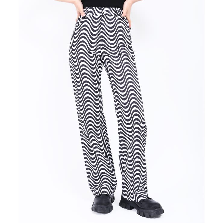 ブラック | 【WC】ウェーブデザインパンツ 韓国 韓国ファッション | WEGO【WOMEN】