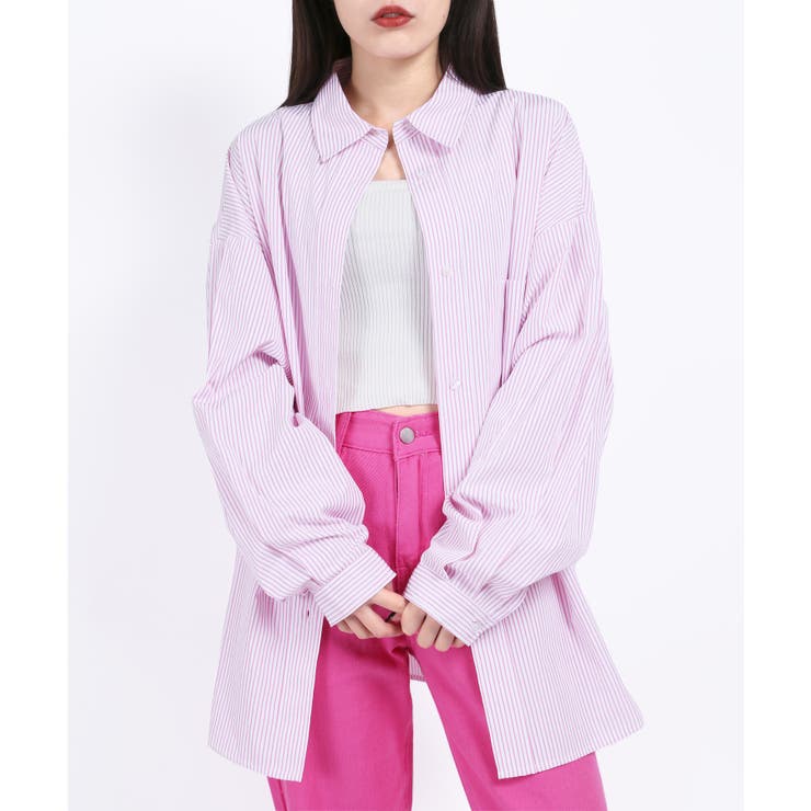 Wc カラーストライプビックシャツ 品番 Wg Wego Women ウィゴー のレディースファッション通販 毎日送料無料 Shoplist ショップリスト