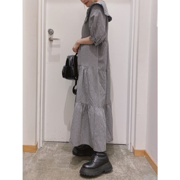 WAVY KNIT MINI DRESS/ウェイヴィーニットミニドレス（ミニワンピース