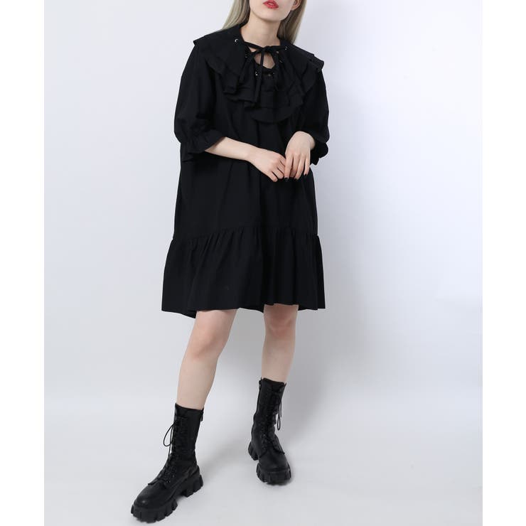 Wc レースアップフリル半袖ワンピース 品番 Wg Wego Women ウィゴー のレディースファッション通販 Shoplist ショップリスト