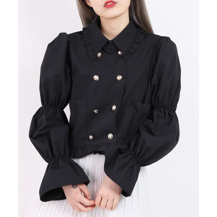 WC】ダブルボタンデザインブラウス[品番：WG010078681]｜WEGO【WOMEN