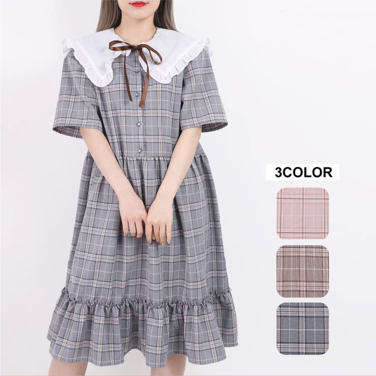 Wc リボン付き切り替えチェックワンピース 品番 Wg Wego Women ウィゴー のレディースファッション通販 Shoplist ショップリスト